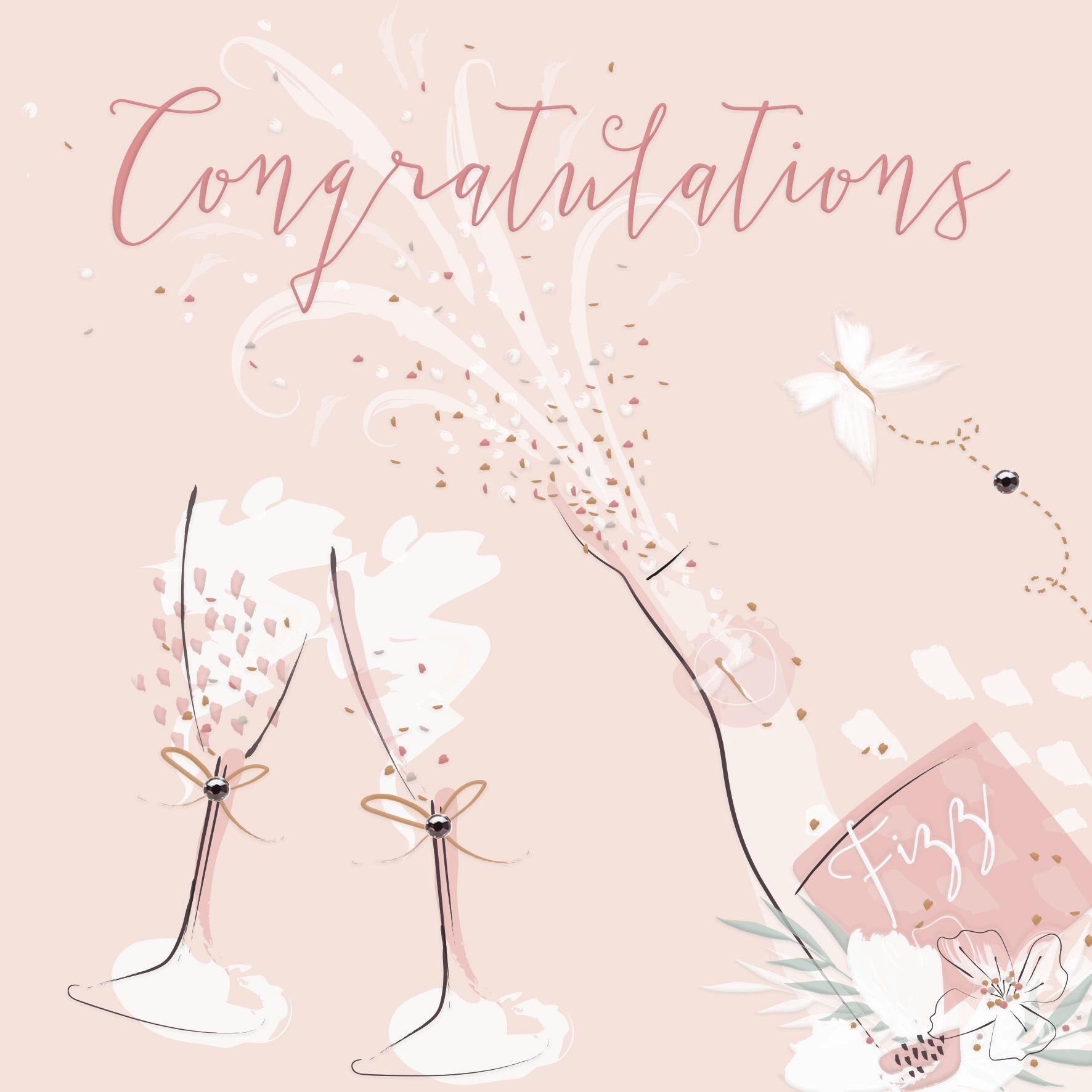 Pink Fizz Congratulations Card