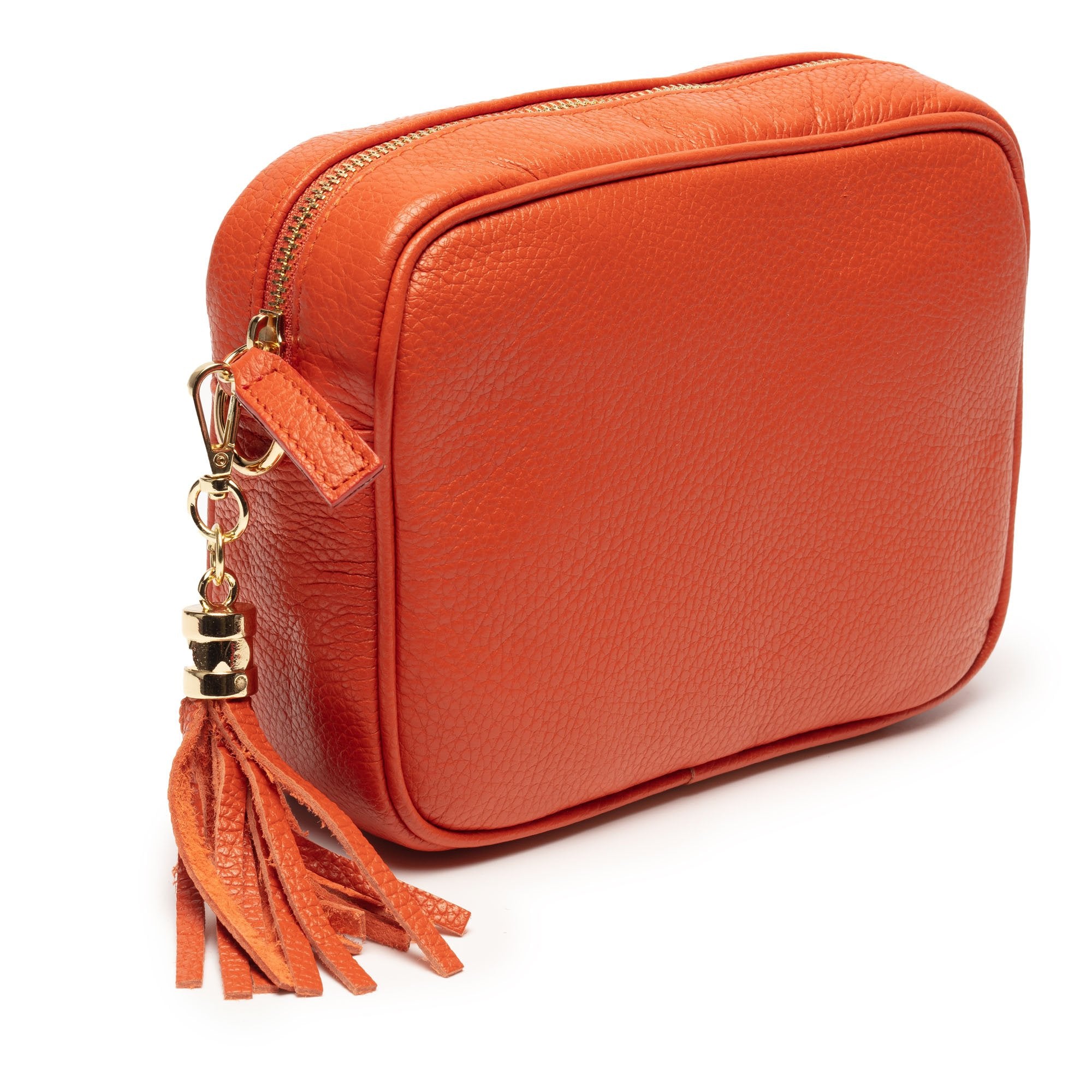 Elie Beaumont Designer Leather Crossbody Bag - Rust (GOLD Fittings)