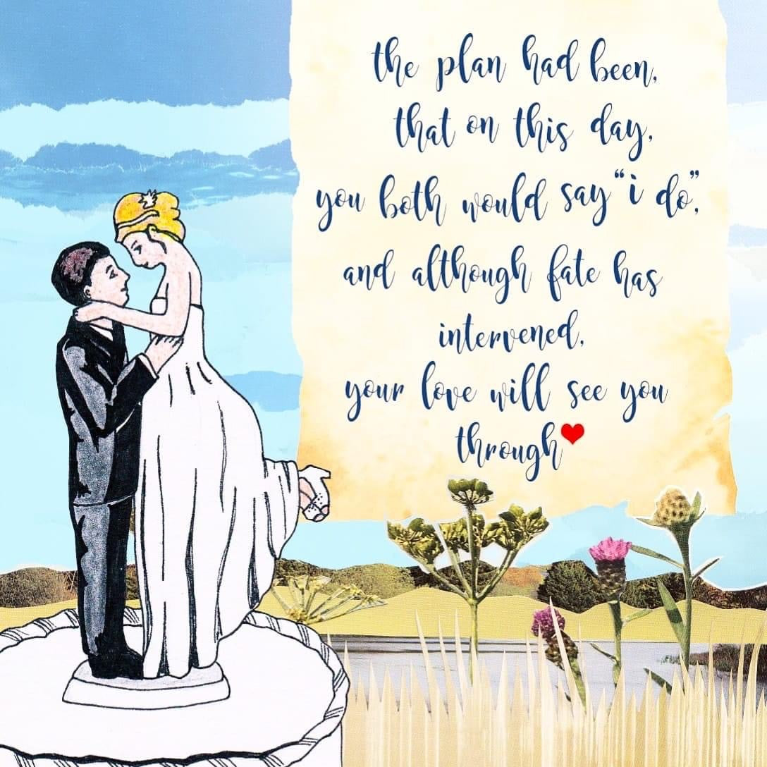Flying Teaspoons Would of Been Wedding Day Blank Card