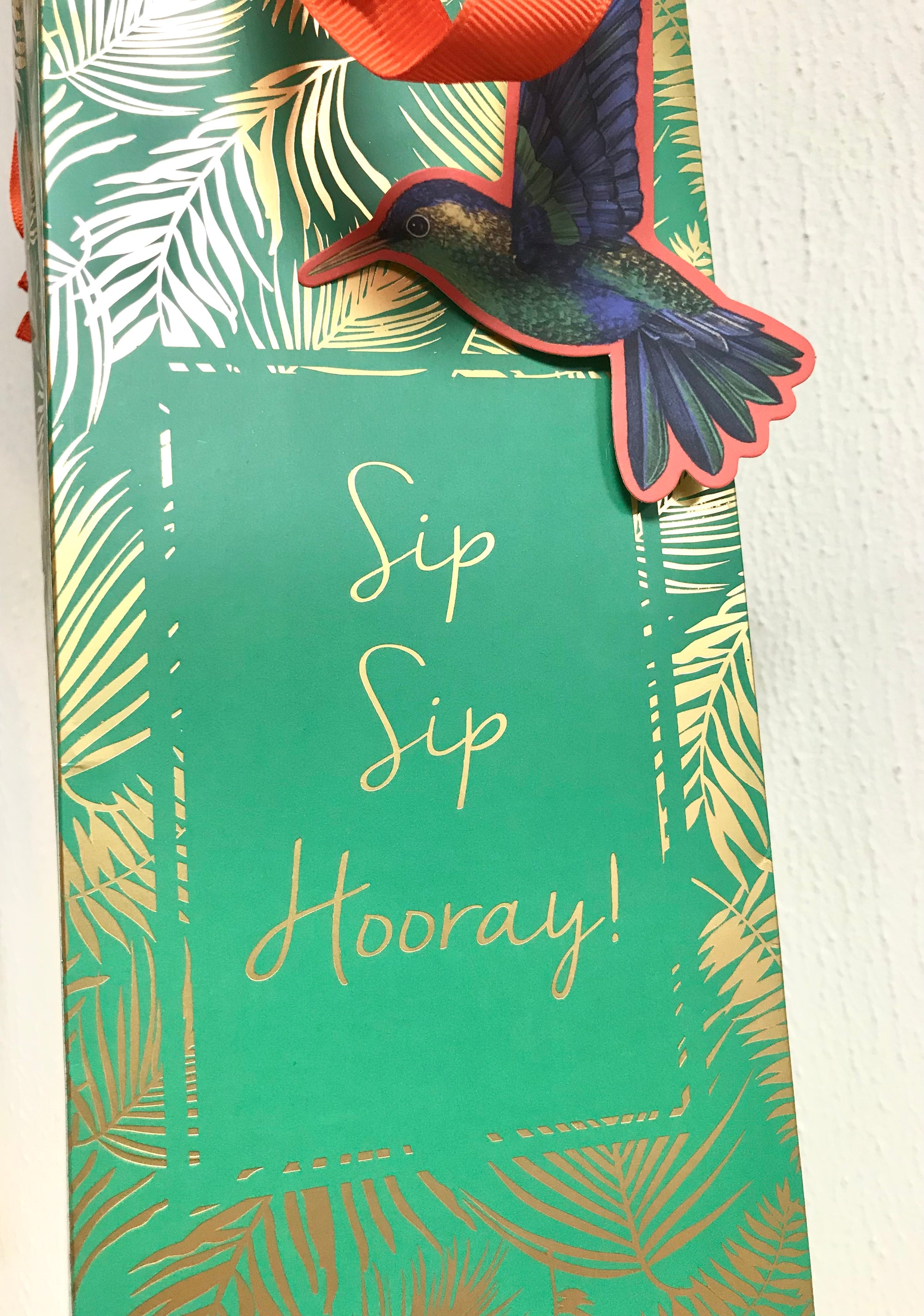 The Art File Sip Sip Hooray Wine Gift Bag