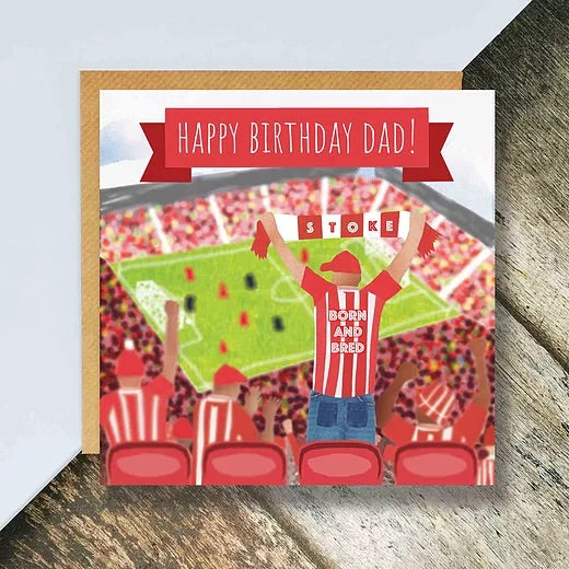 Flying Teaspoons Happy Birthday Dad Stoke Born & Bred Card