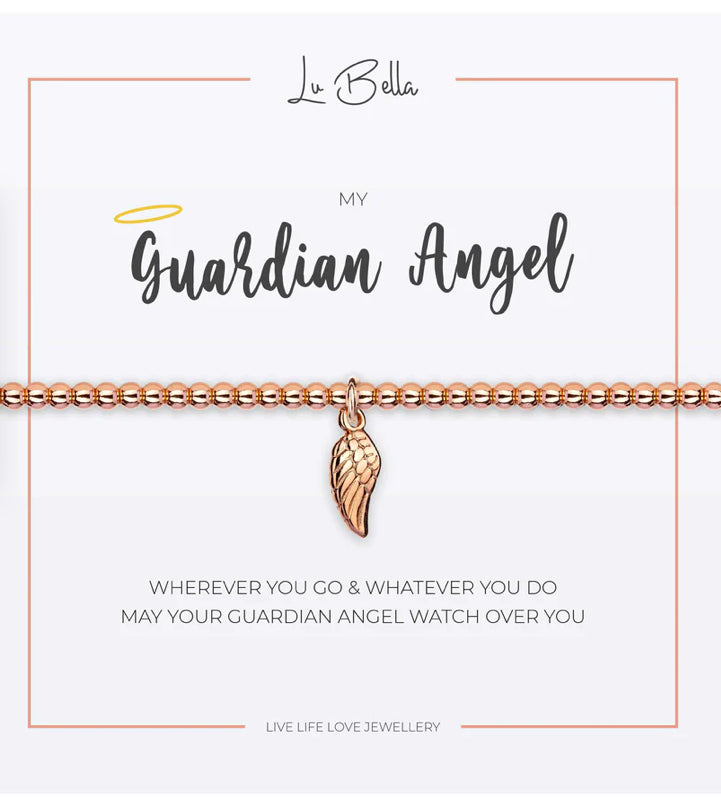 Lu Bella - Rose Gold Guardian Angel Sentiments Bracelet