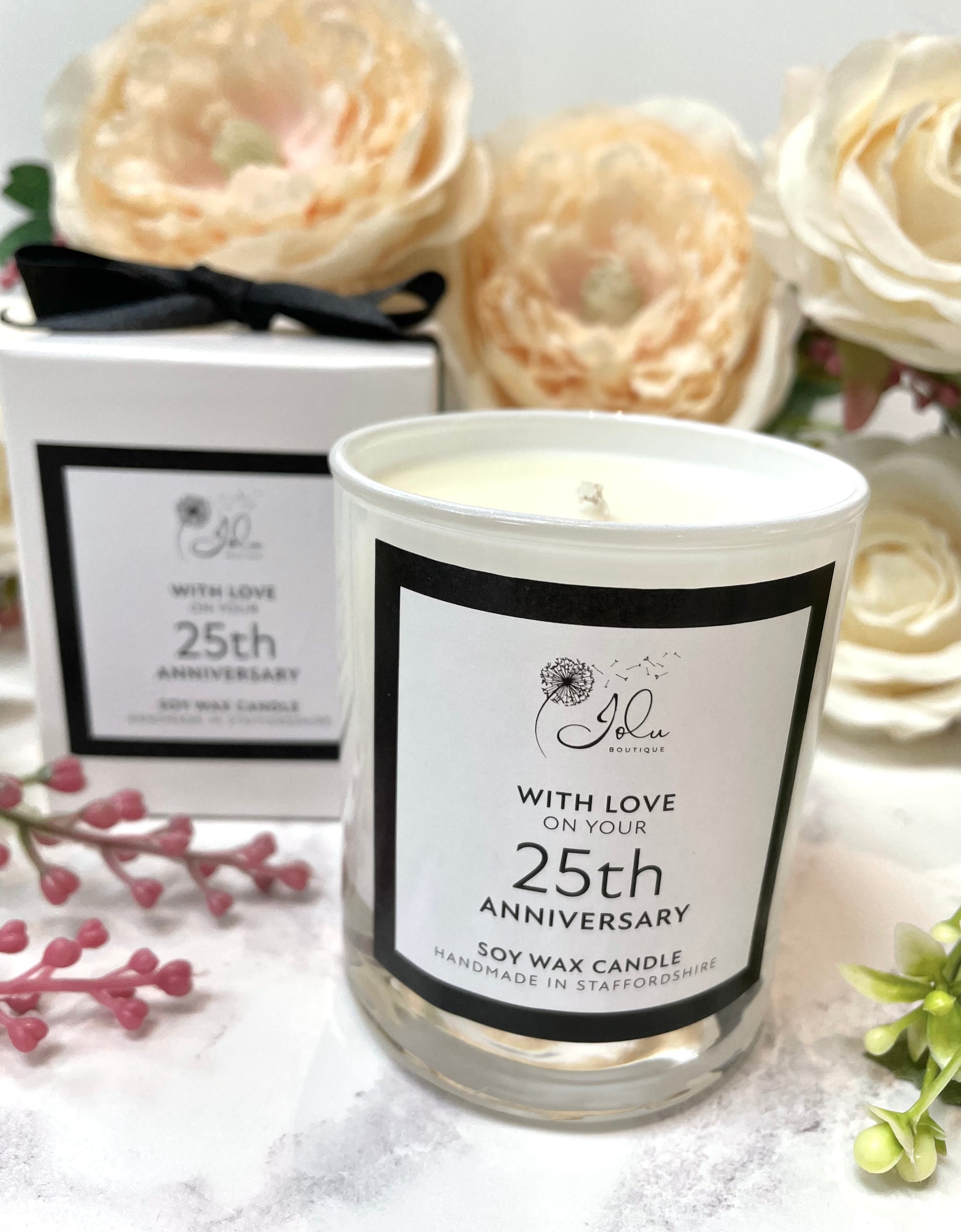 Jolu Boutique Sentiment Candle - 25th Anniversary