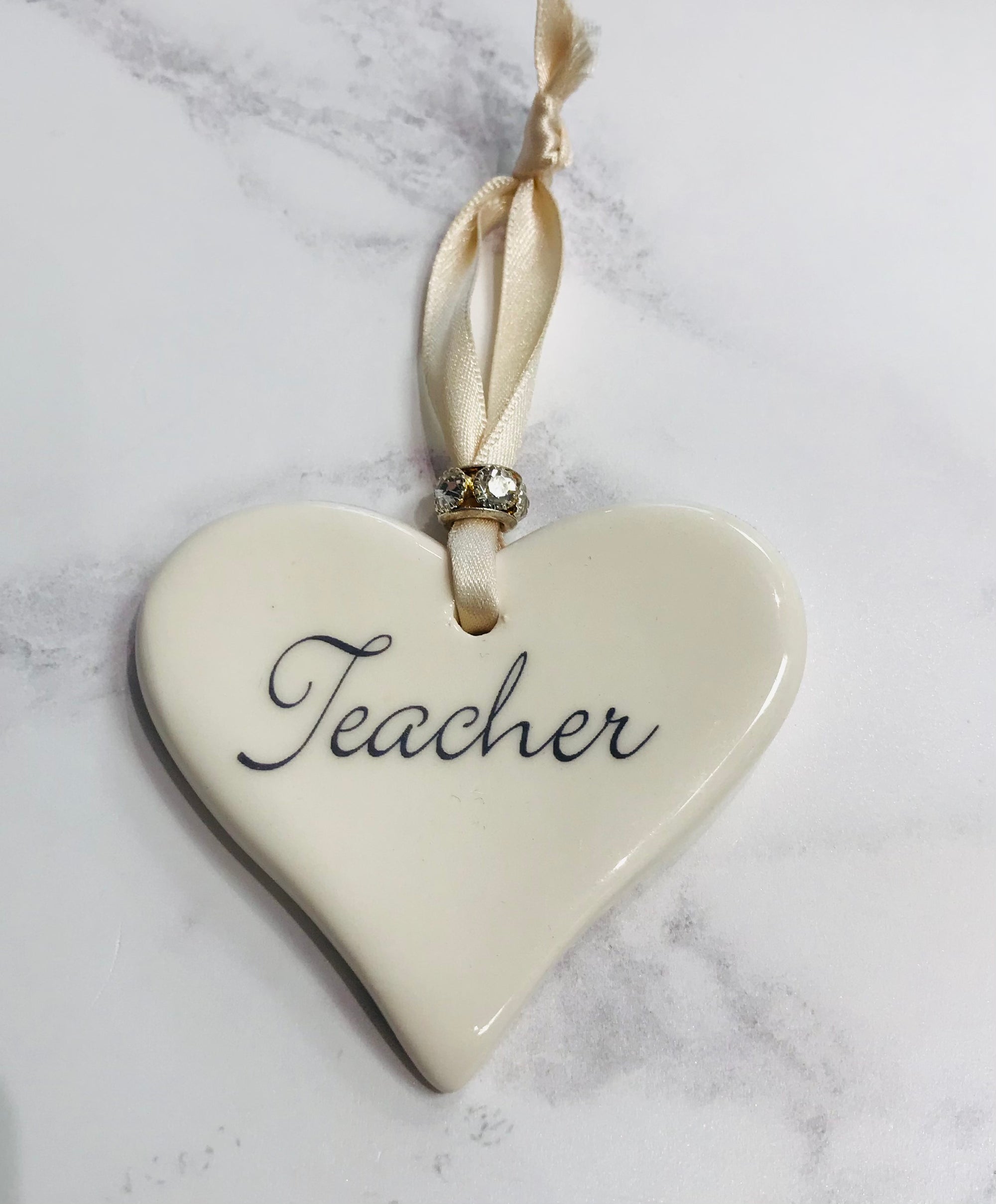 Dimbleby Ceramics Sentiment Hanging Heart - Teacher