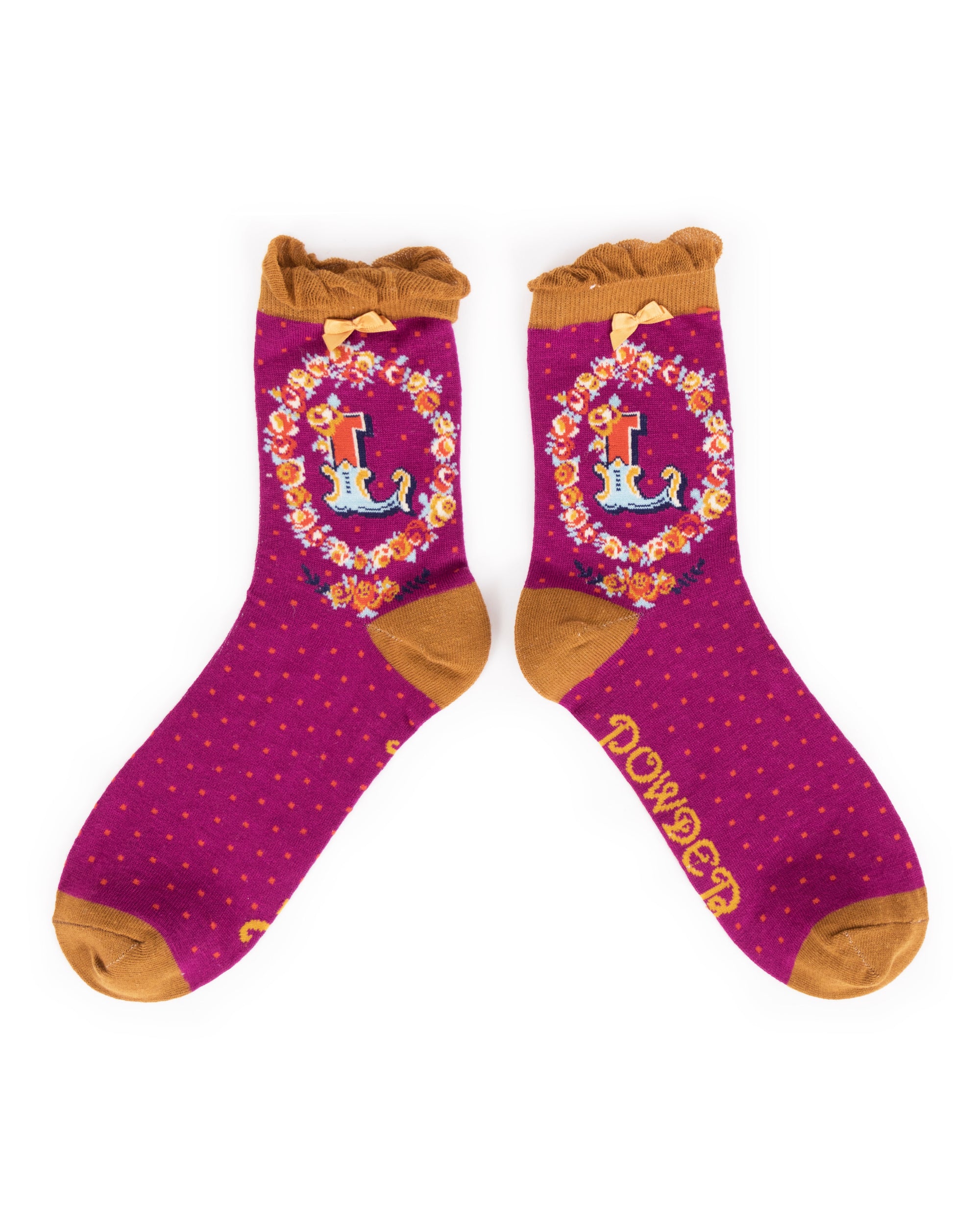 Powder Alphabet Socks - Letter L