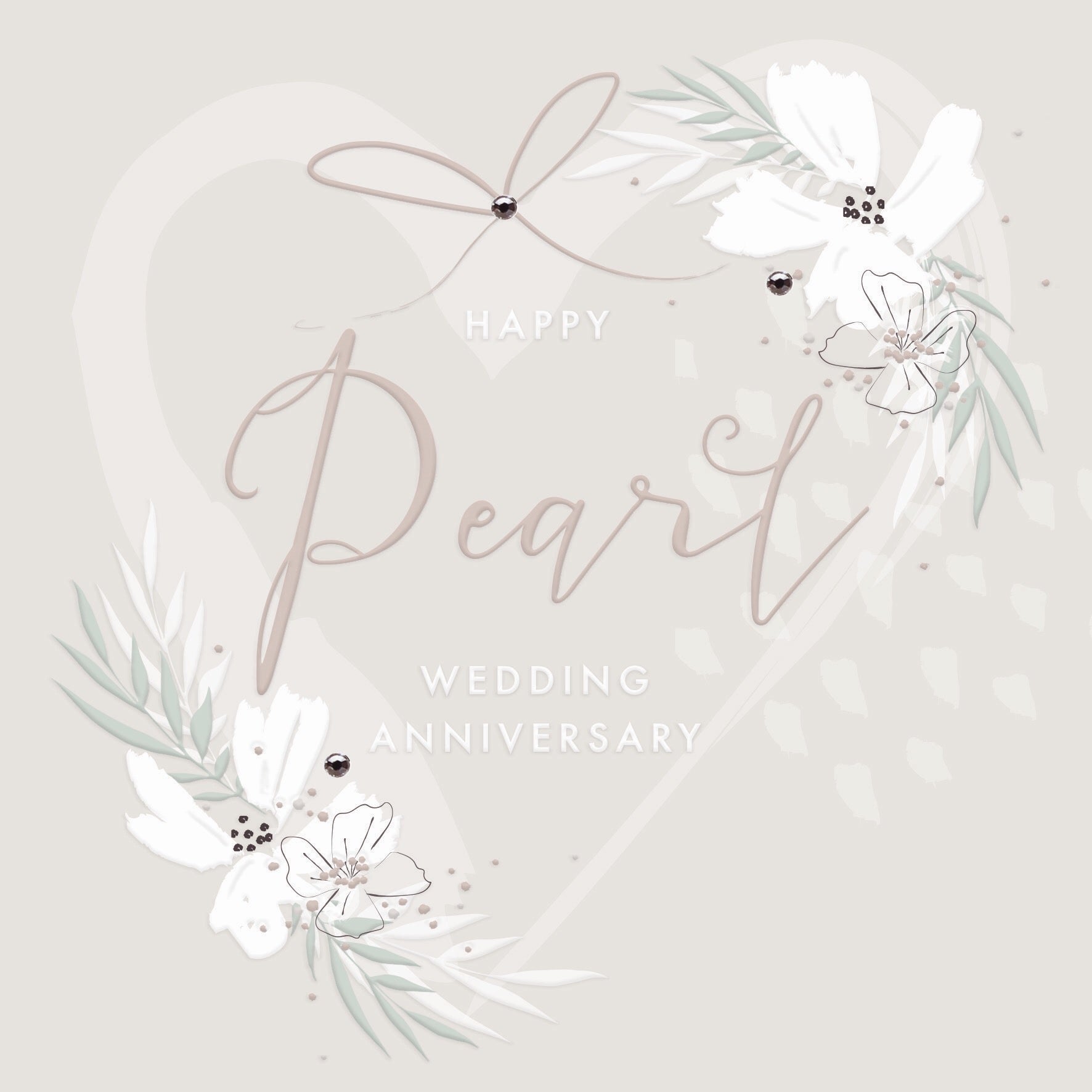 Pearl Wedding Anniversary Card