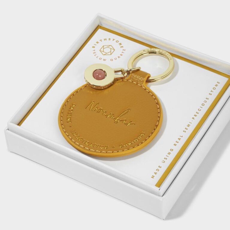 Katie Loxton Birthstone Keyring - November Yellow Quartz - Ochre