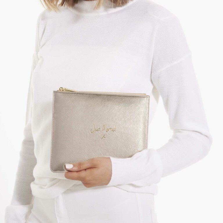 Katie Loxton Pouch - Just Married - Metallic Gold