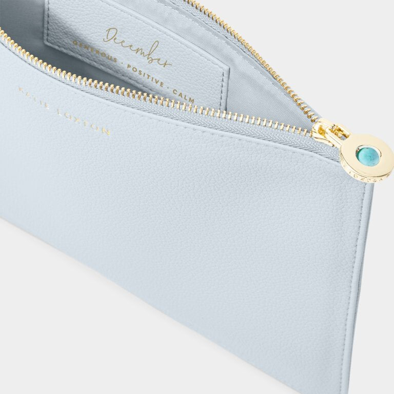 Katie Loxton Birthstone Pouch - DECEMBER - Turquoise - Light Blue