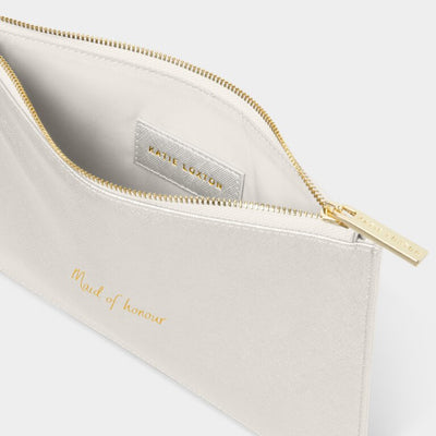 NEW Katie Loxton Perfect Pouch - Maid of Honour - Silver