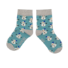 BOYS Bamboo Kids Ankle Socks - Snowmen - Teal Blue
