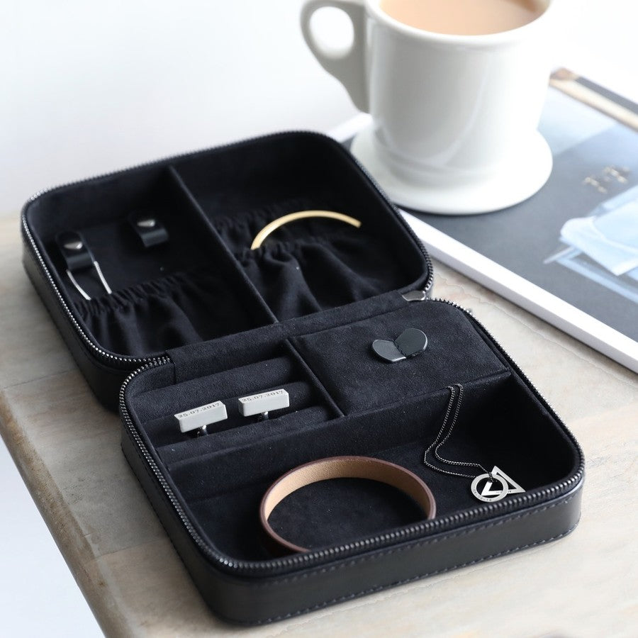 Lisa Angel Men's Black Travel Jewellery Box