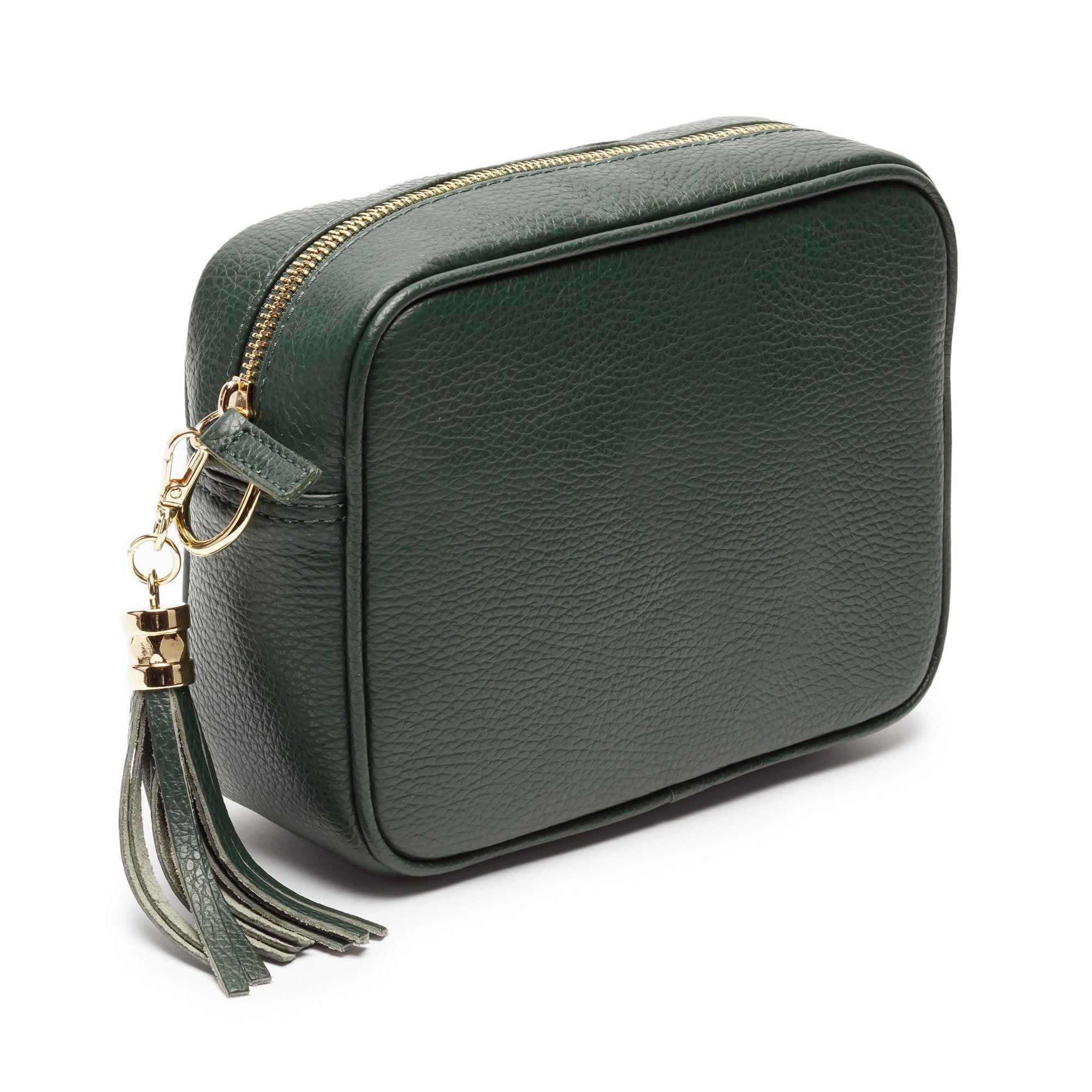 Elie Beaumont Designer Leather Crossbody Bag - Bottle Green (GOLD Fittings)