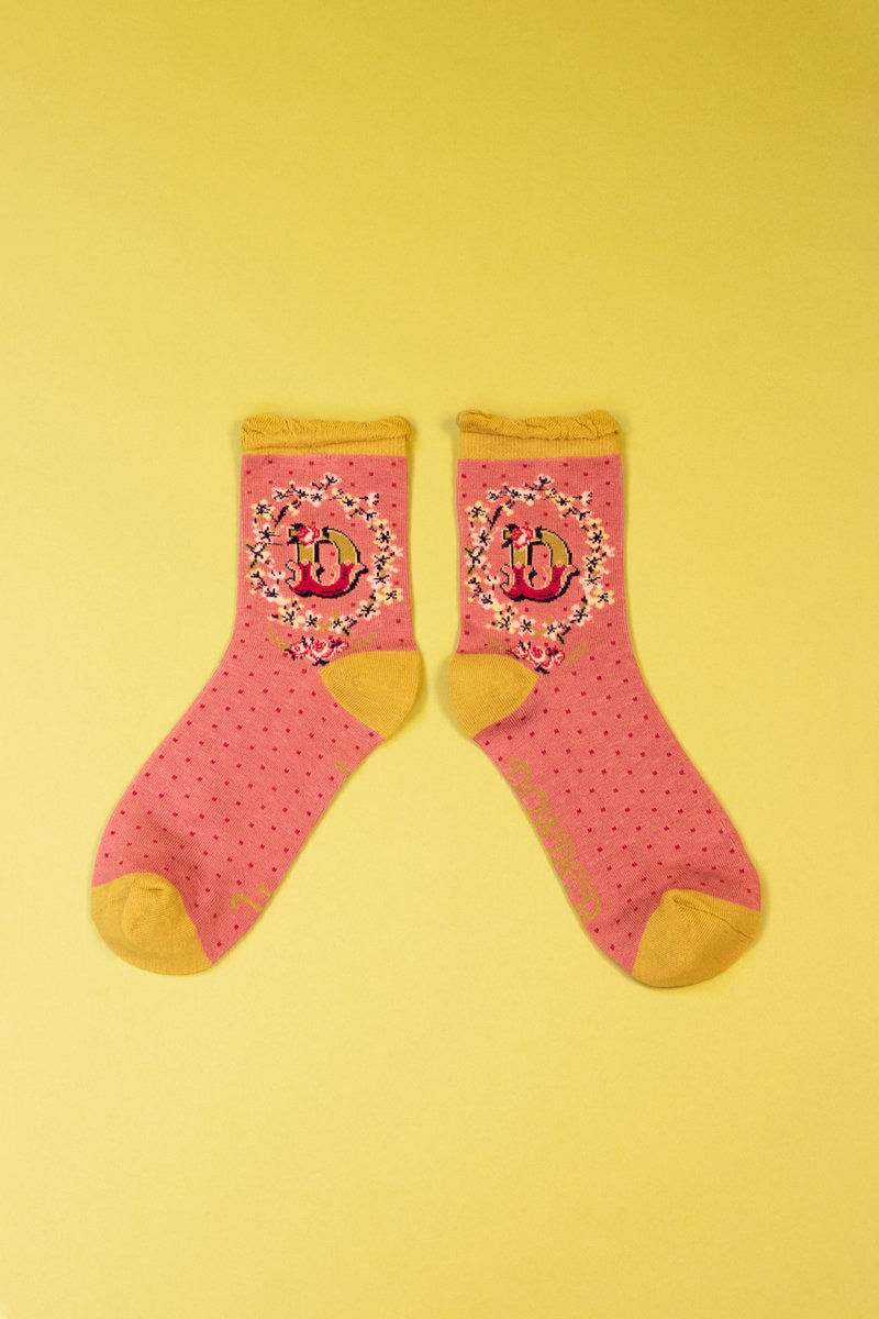 Powder Alphabet Socks - Letter D