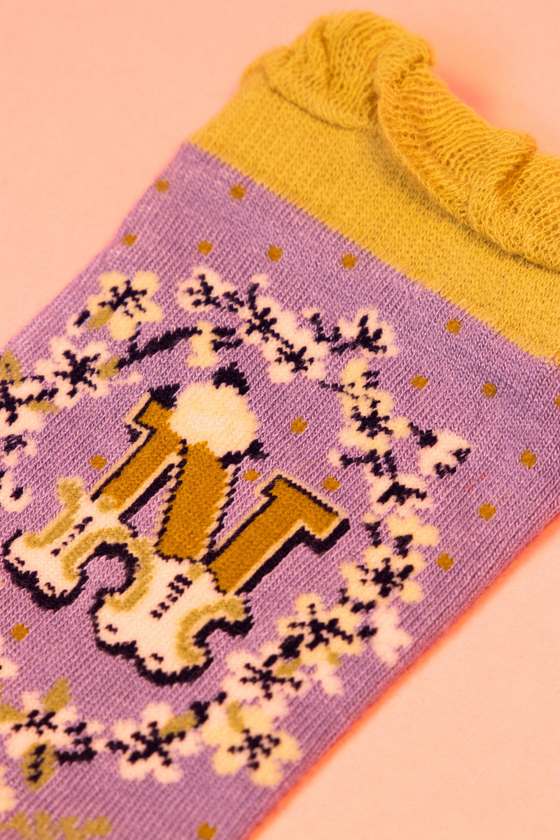 Powder Alphabet Socks - Letter N