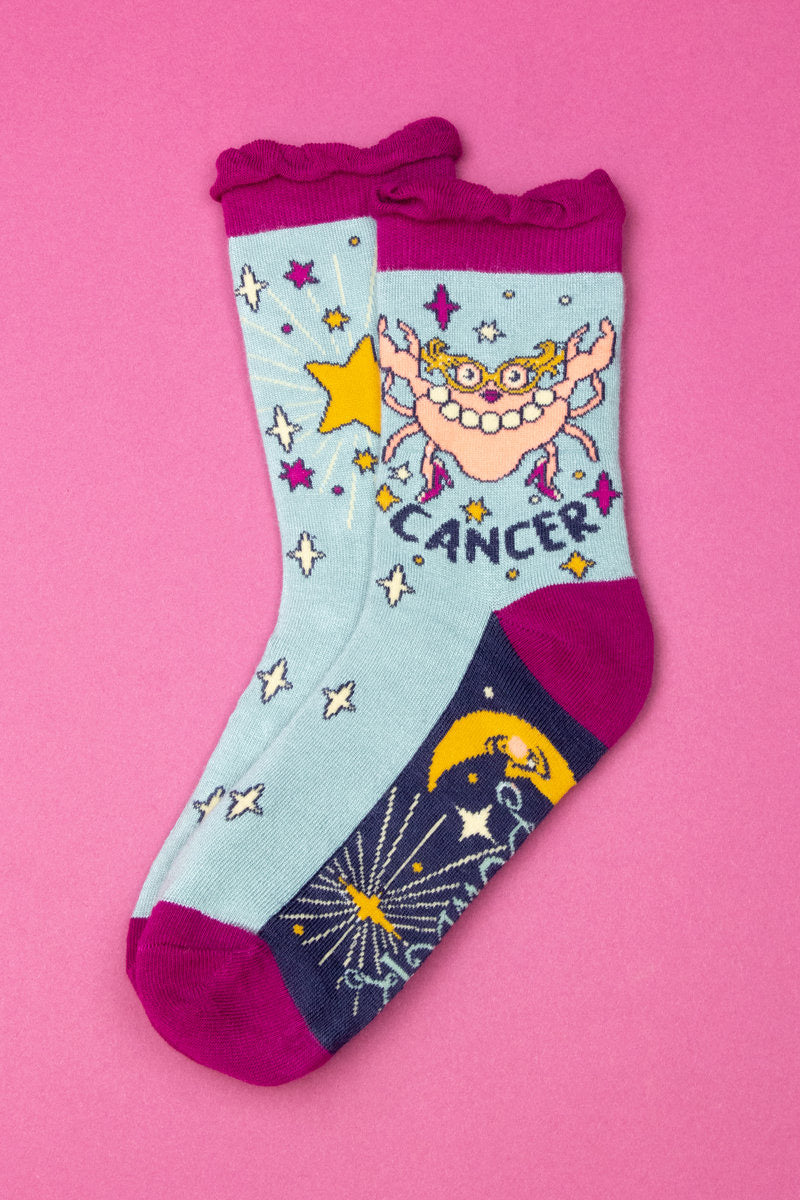 Powder Cancer Zodiac Ankle Bamboo Socks (22nd June - 23rd July)