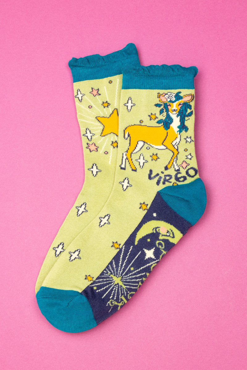 Powder Virgo Zodiac Ankle Bamboo Socks (24th August - 23rd September)