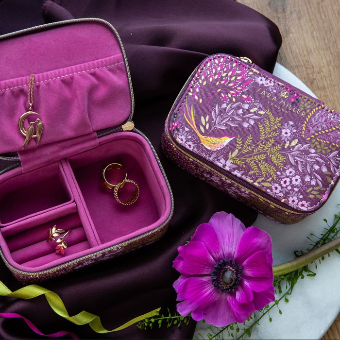 Sara Miller Plum Songbird Jewellery Case