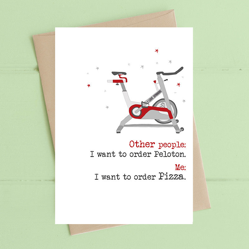 Dandelion Stationery - Peloton & Pizza Blank Card