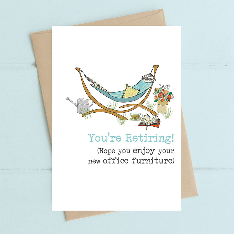 Dandelion Stationery - Retirement Hammock Card