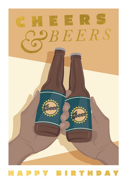 The Art File - Beers & Cheers Birthday Card