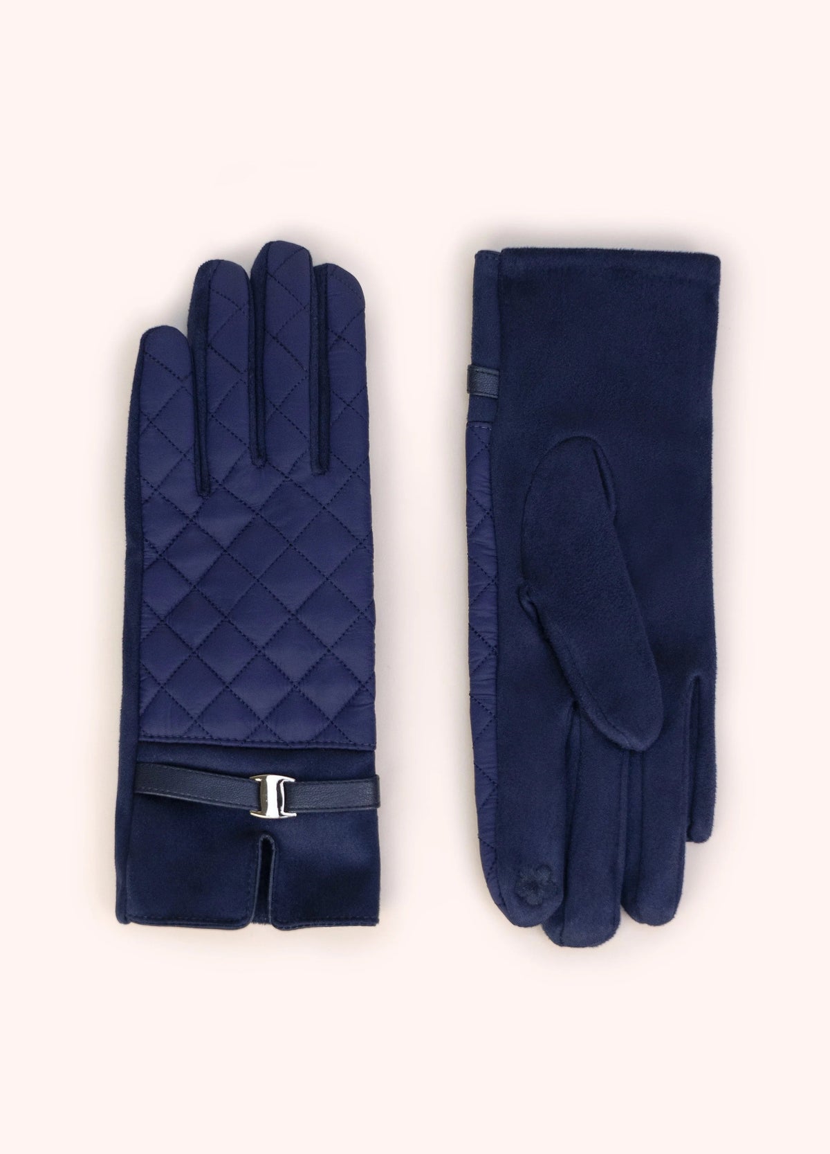 SWATCH - Powder Penelope Quilted Buckle Suede Ladies Gloves - (AUTOGENERATED)