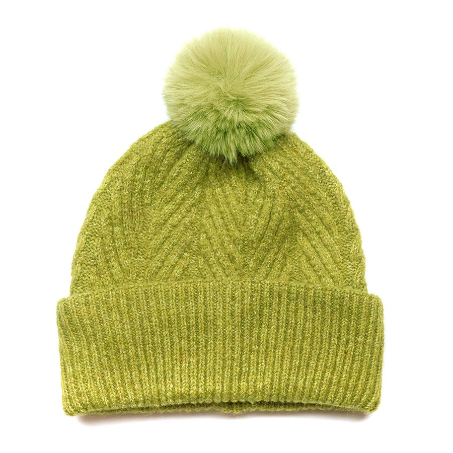 SWATCH - POM - Charlotte Herringbone Knit Bobble Hat (AUTOGENERATED)