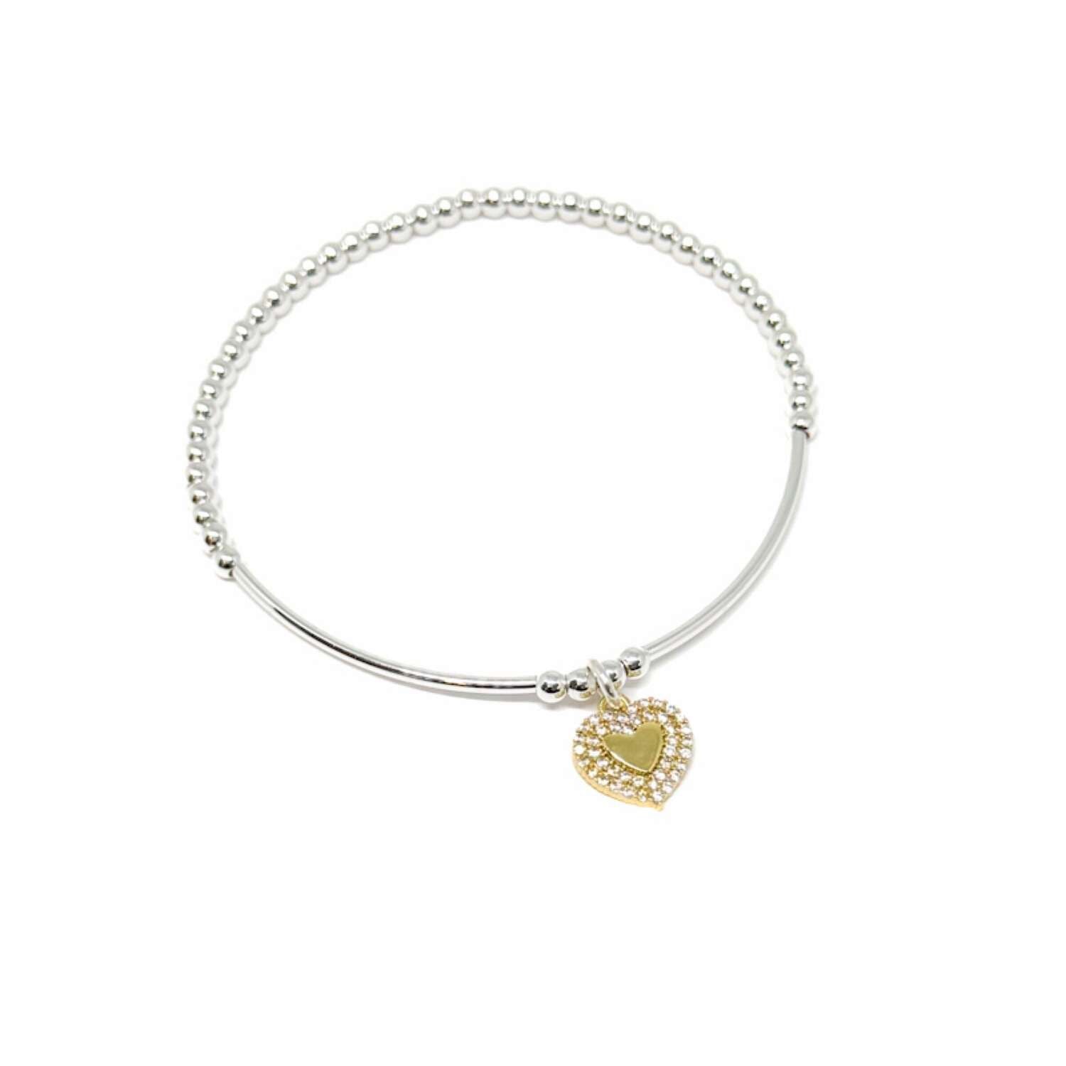 SWATCH - Clementine Jewellery Aila Pave Heart Stretch Bracelet - (AUTOGENERATED)