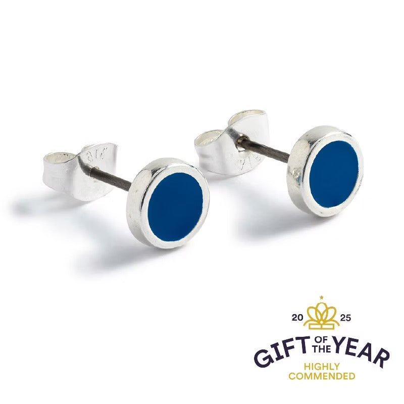 SWATCH - Carrie Elspeth Silver Round Enamel Stud Earrings - Coloured (AUTOGENERATED)