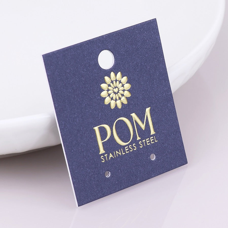 POM WATERPROOF - Orion Stainless Steel Elegant Narrow Drop Earrings - Silver