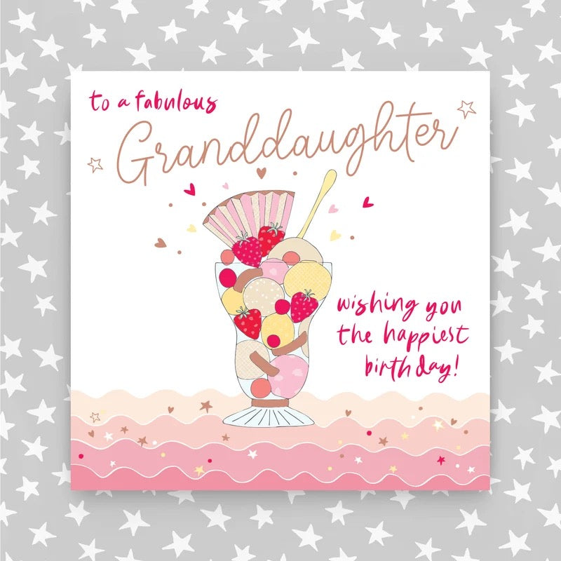 Molly Mae Fabulous Granddaughter Ice cream Sundae Birthday Card