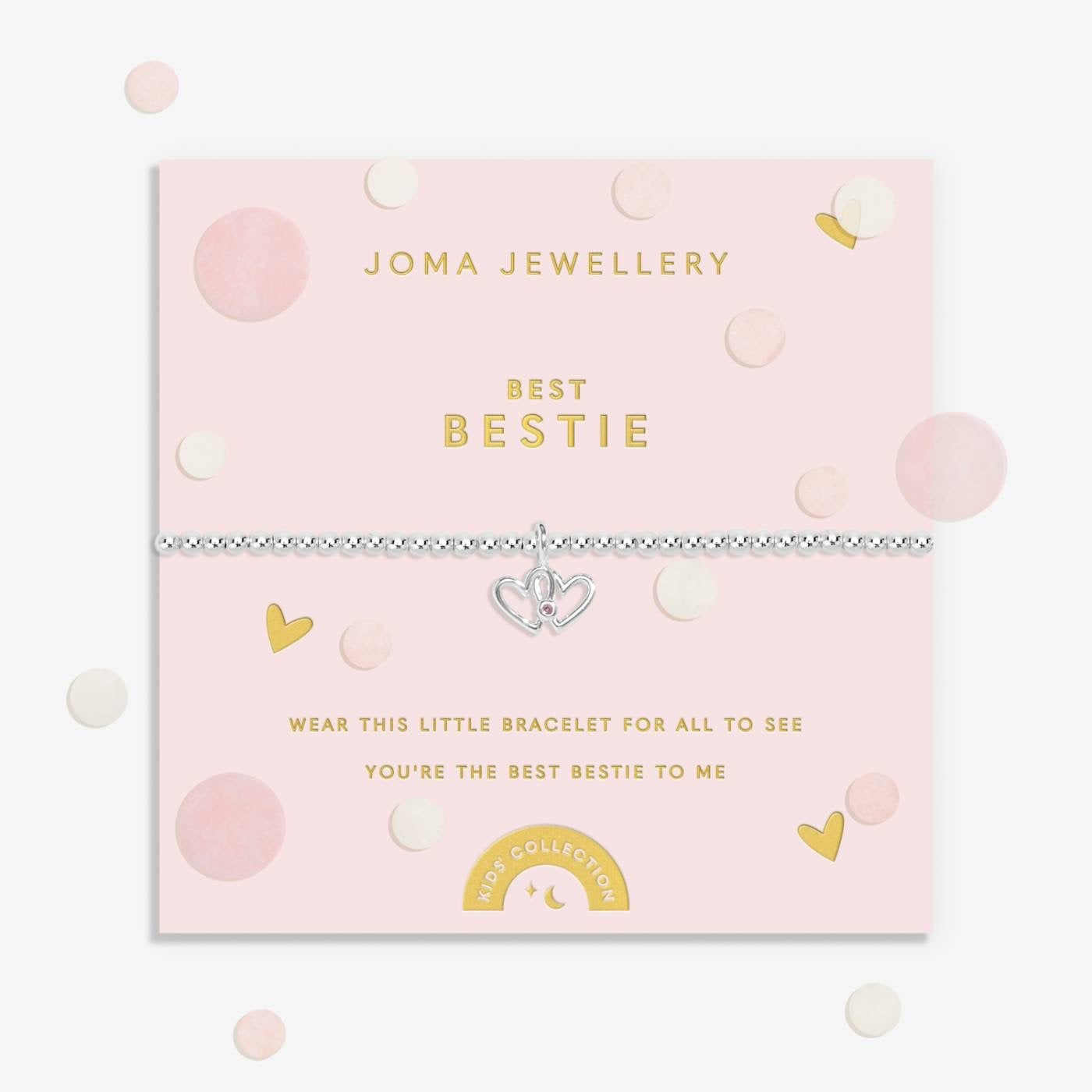 Joma Jewellery KIDS Confetti - Best Bestie -  Silver Stretch Bracelet