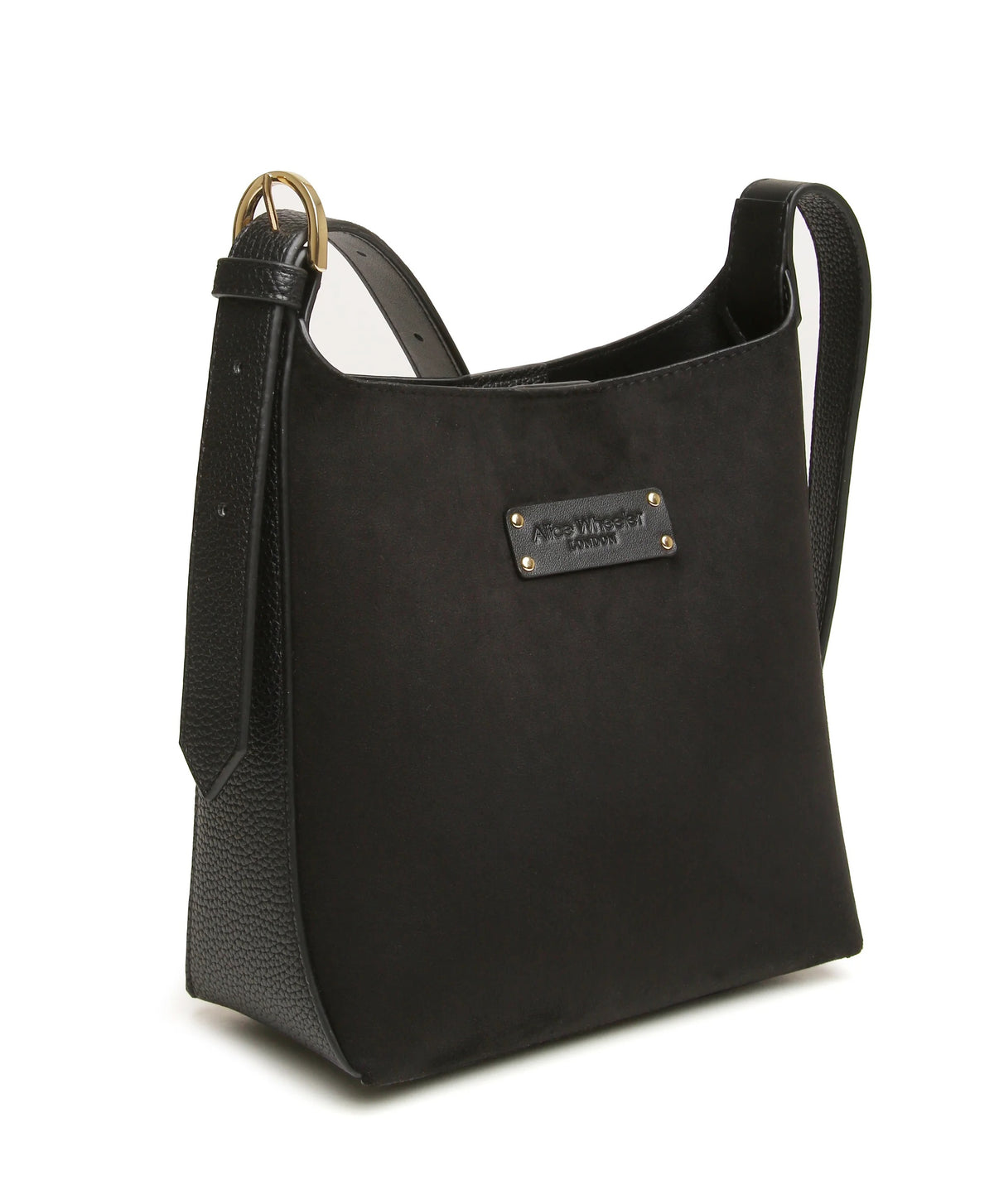 Alice Wheeler - Suede Kensington - Mini Hobo Crossbody Bag - Black