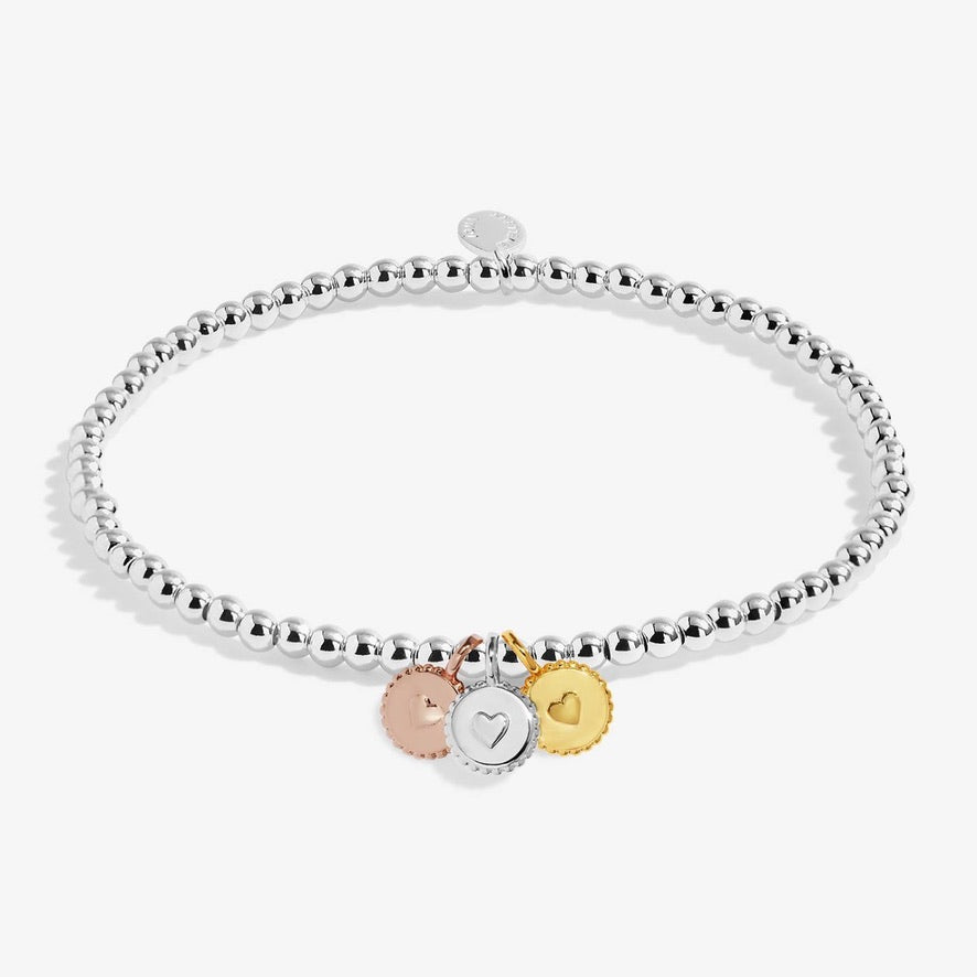Joma Jewellery - Charmed Moments - A Little 'True Friend' - Three Tone Charm Bracelet