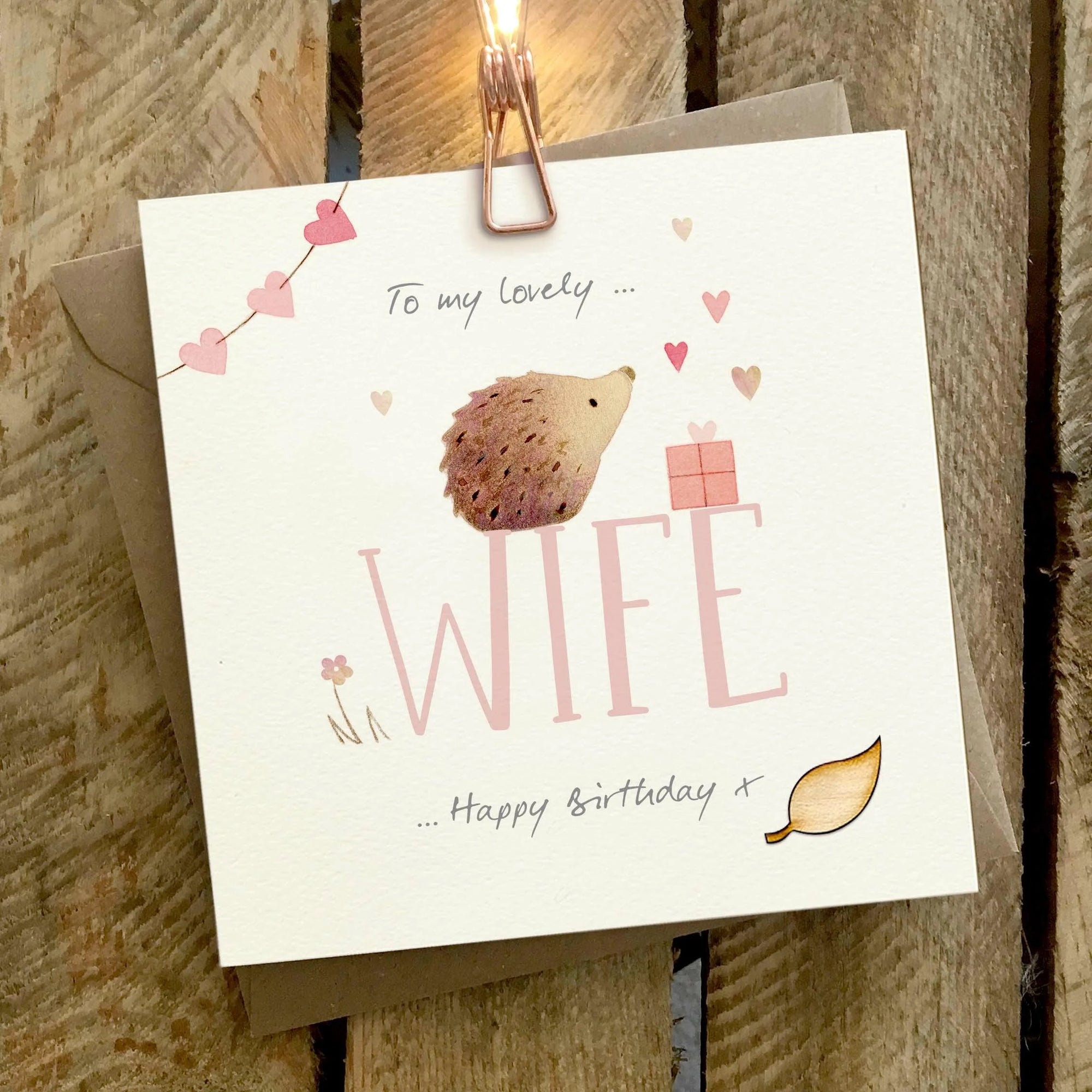 Ginger Betty - My Lovely Wife (hedgehog) - Birthday Card