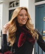 Park Lane - Satin Lined - Faux Fur Pull Through Scarf - Red Mahogany