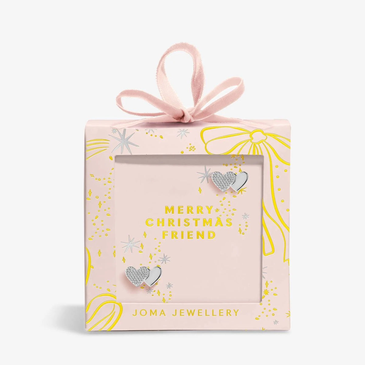 Joma Jewellery - Merry Christmas Friend - Boxed Bauble Style - Silver Plated Earrings