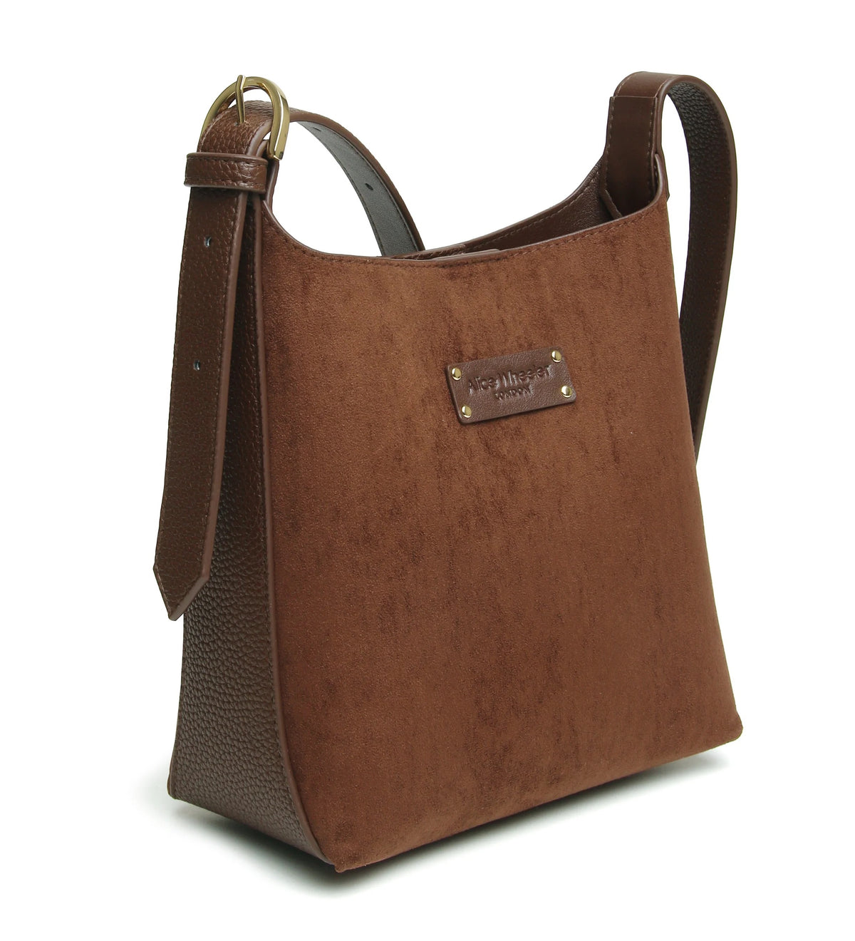 Alice Wheeler - Suede Kensington - Mini Hobo Crossbody Bag - Chocolate