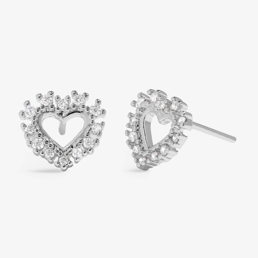 Joma Jewellery Moments to Shine - Happy Heart - Silver Plated Boxed Stud Earrings