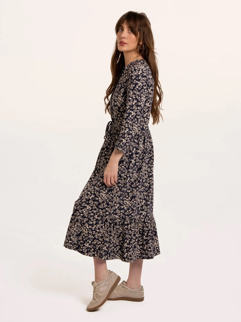 Brakeburn - Grace Ditsy Floral Print Midi Dress - Navy