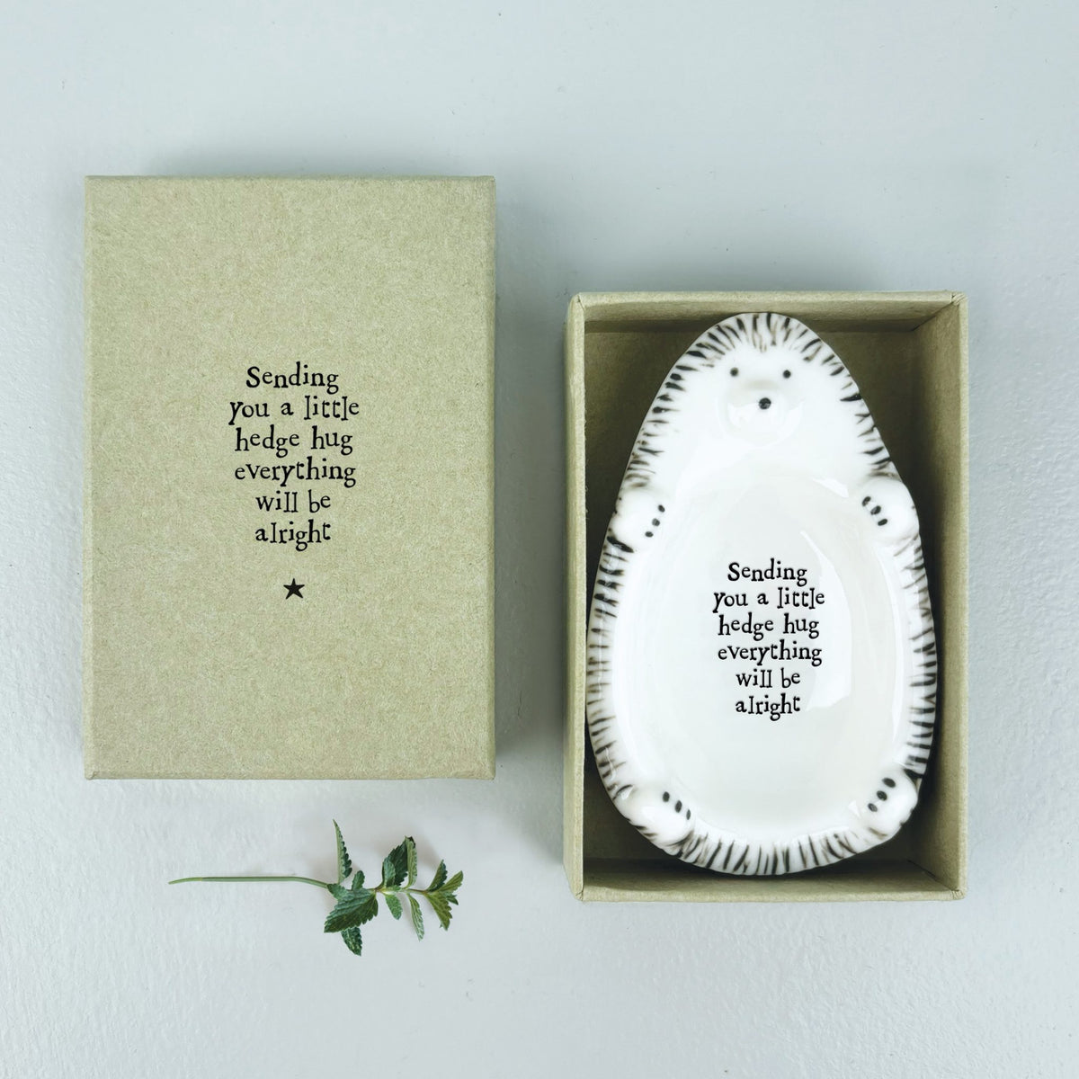 East of India - Hedgehog Porcelain Decoration Boxed - Sending You a little hedge hug