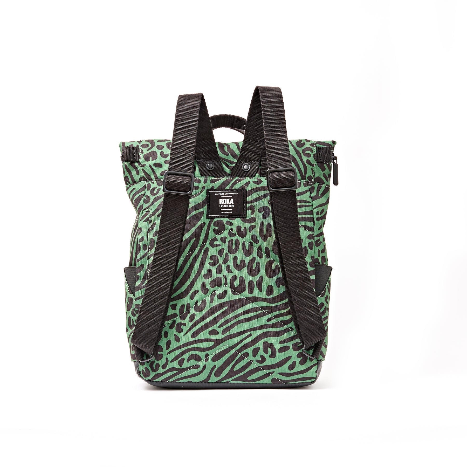 Roka Canfield Recycled CANVAS - Medium Backpack - Mixed Animal Artichoke (Limited Edition) Green/Black