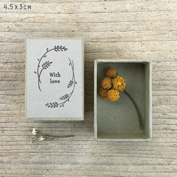 East of India Matchbox - Dried Flowers - With Love