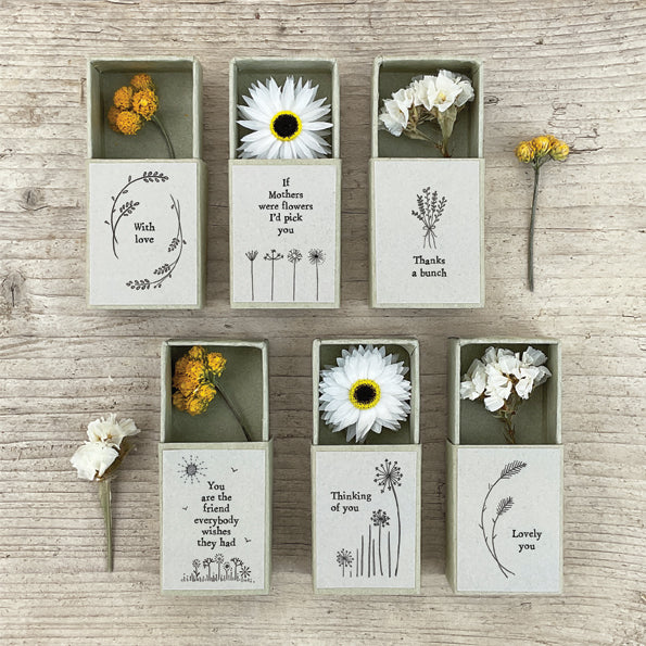 East of India Matchbox - Dried Flowers - With Love
