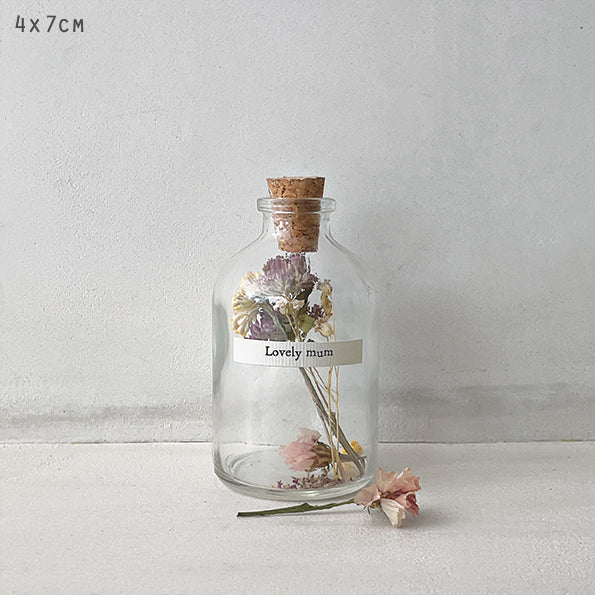 East of India Dried Flowers in a Cork Jar - Lovely Mum
