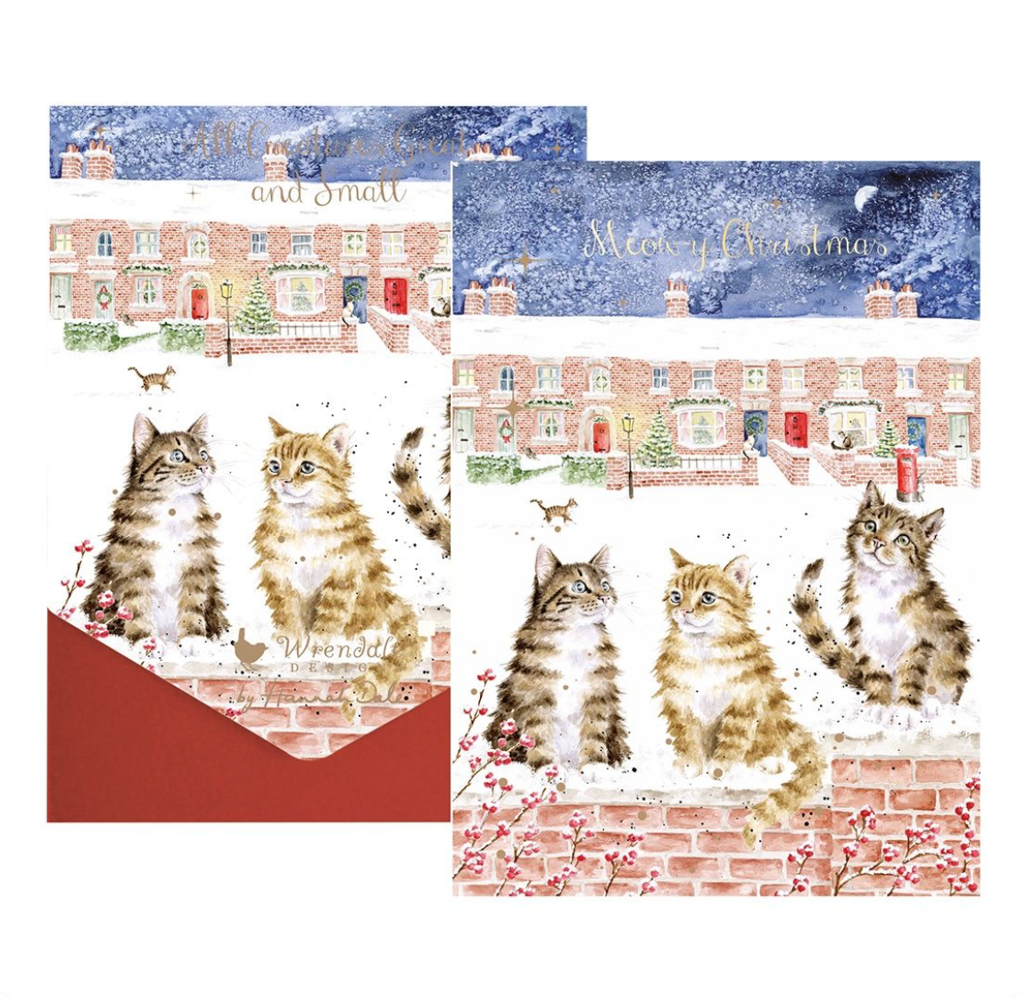'In the Lane Snow is Glistening' Christmas Card Pack - Wrendale Designs