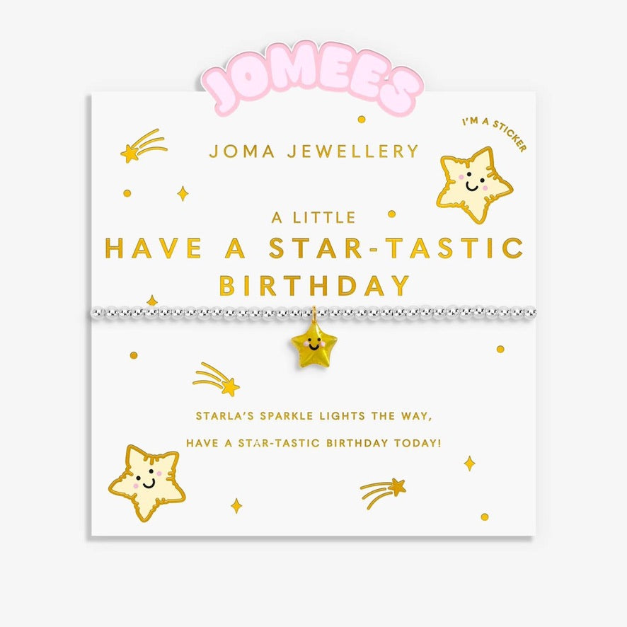 Jomees KIDS - A Little Have a Star-Tastic Birthday -  Silver Stretch Bracelet