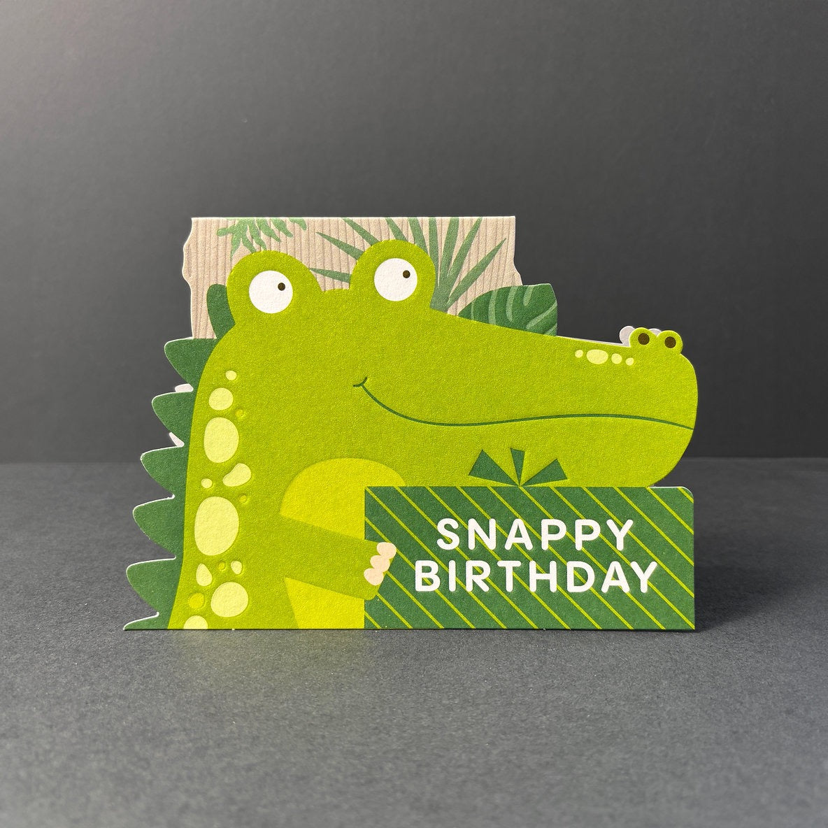 Heyyy - Crocodile Snappy - Die Cut Birthday Card