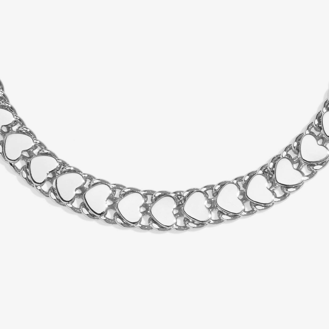 Joma Jewellery - Bracelet Bar - Heart Chain Slider Bracelet - Silver Plated