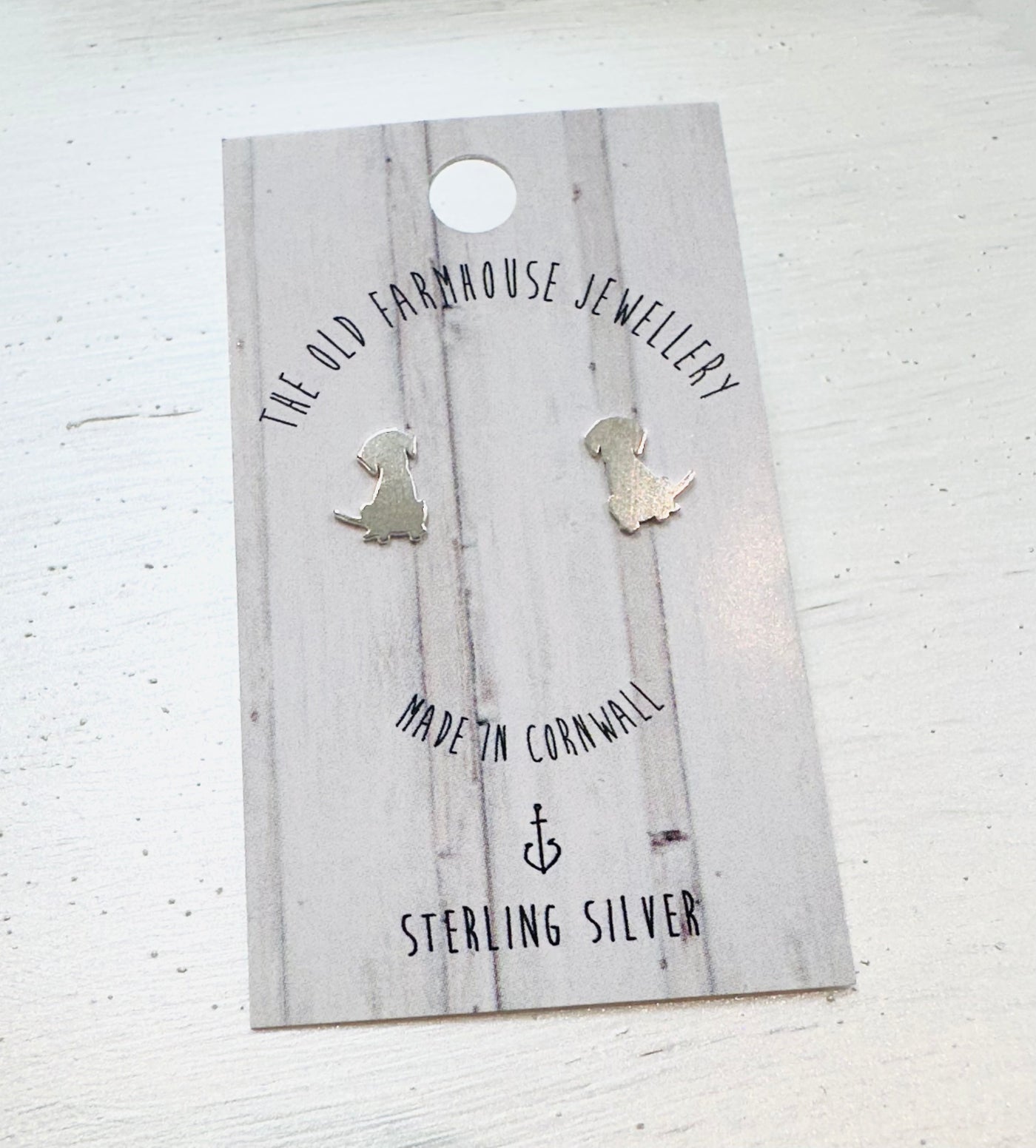 Dog - Sterling Silver Mini Stud Earrings  - The Old Farmhouse Jewellery